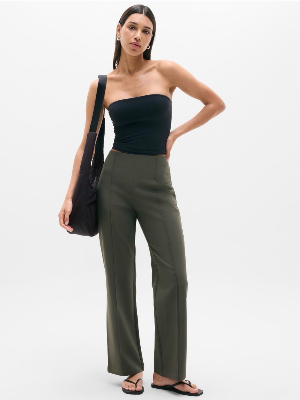 Athleta All Ways Bootcut Pants.  Mountain Olive 

4/Tall